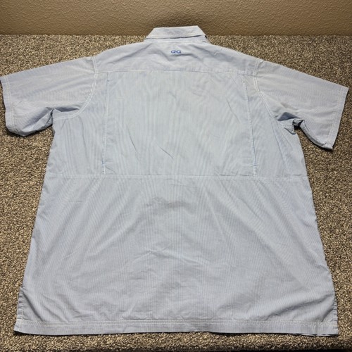 GameGuard Vented Shirt Mens 2XL Blue Striped Quick Dry UPF30 Short Sleeve - Picture 7 of 8