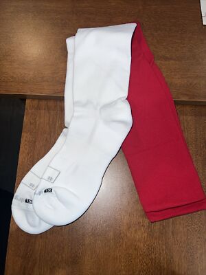 Drymax Football Socks - White/Red - X-Large - 1 Pair