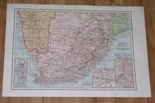 1936 VINTAGE MAP OF SOUTH AFRICA NAMIBIA BOTSWANA / CAPE TOWN JOHANNESBURG