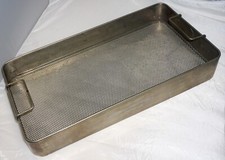 Sterilization Container Surgical Instrument Tray Basket 20¼"x10½"x3" Stainless