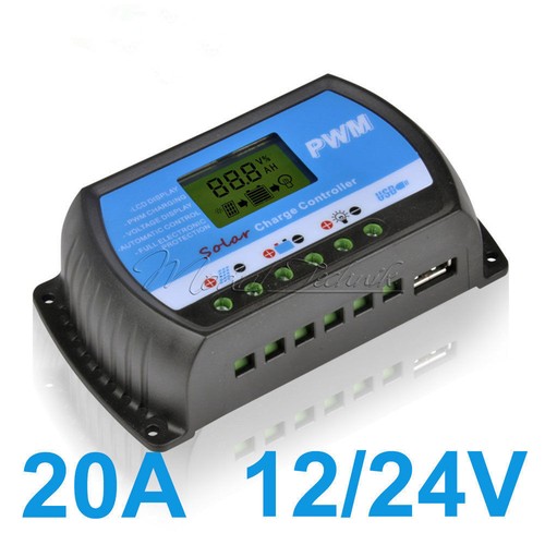 20A PWM Solar Panel Controller Battery Charge Regulator 12V/24V Auto With USB - Bild 4 von 6