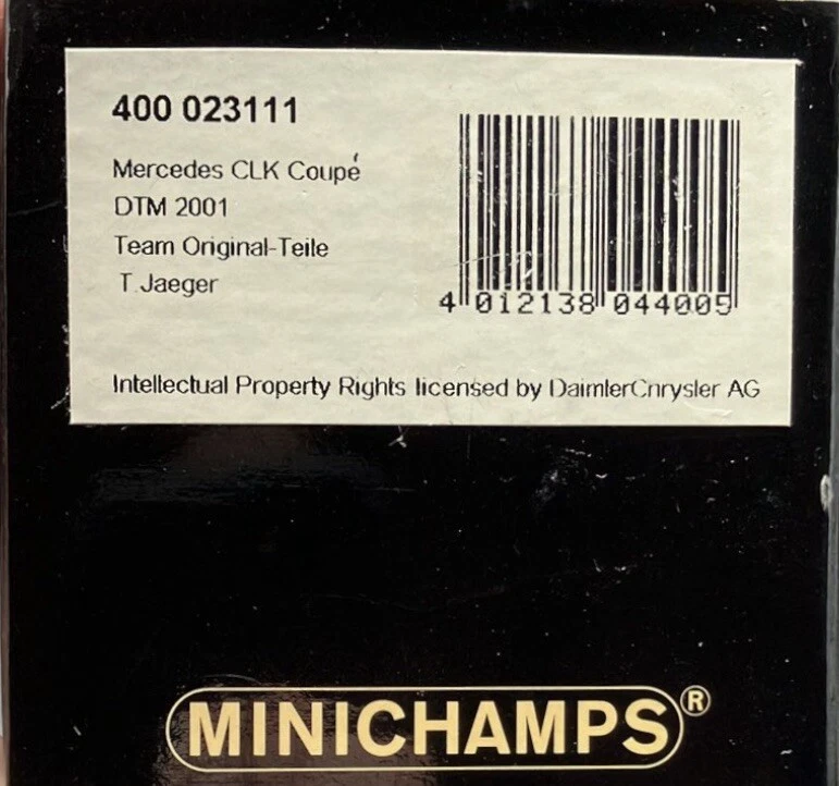 Minichamps 1/43 Mercedes Benz CLK Coupe DTM 2001 Team piezas Jaeger 400023111 Foto 4 de 4