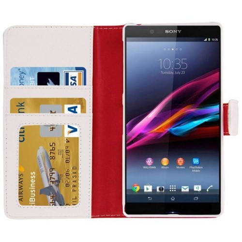 Etui na telefon Flip Quer Pokrowiec na Sony Xperia Z2 L50w białe - Zdjęcie 2 z 4