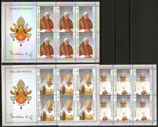 FRANCOBOLLI VATICANO PAPA BENEDETTO XVI RATZINGER 2005 3 FOGLIETTI INTERI NUOVI