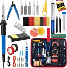 60W Soldering Iron Kit 25-in-1, Adjustable Temp, Tool Set for Electronics Repair