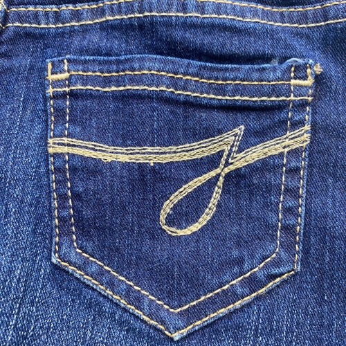 Jordache Girls Overalls Shorts XS (4-5) Lace Flowers Adjustable Denim Blue Jean - Picture 9 of 11