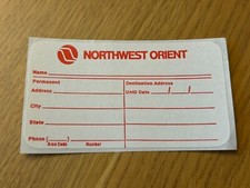 Northwest Orient baggage label / luggage label