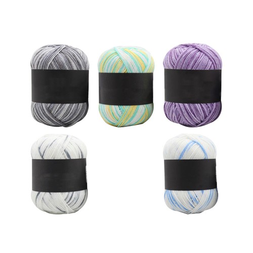 10 Rolls of Multicolor Gradient Cotton Yarn Crochet Thread Knitting Three-ply - Picture 12 of 12