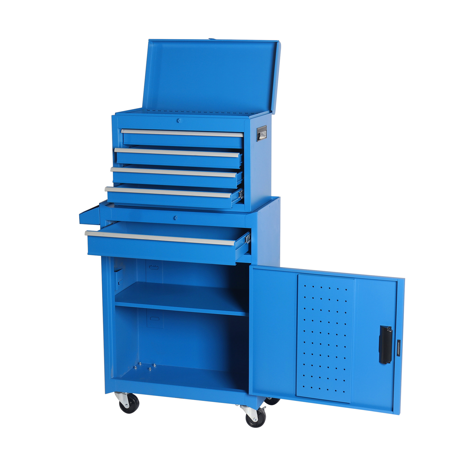Tool Chest,5-Drawer Rolling Tool Storage Cabinet with Detachable Top Tool B