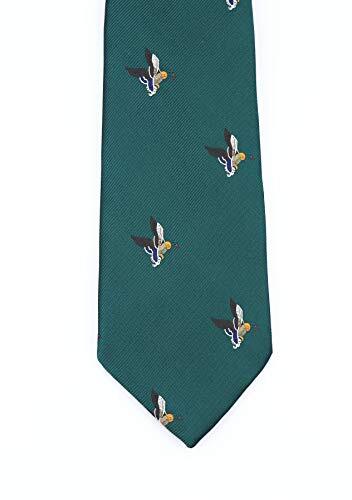 Silk Woven Flying Ducks Motif Tie in Amber - The Ben Silver Collection