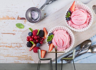 3D Pink Ice Cream 062 Wallpaper Mural Paper Wall Print Indoor Murals CA Sinsin