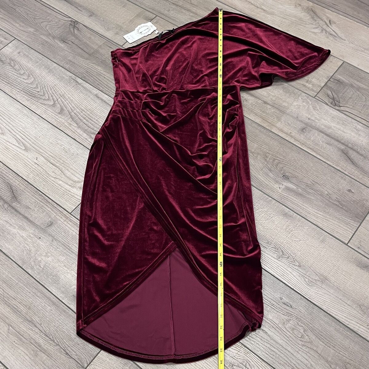 SUBIKI One Shoulder Velvet Ruched Wrap Asymmetric Bodycon SUBIKI One Shoulder Velvet Ruched Wrap Asymmetric Bodycon