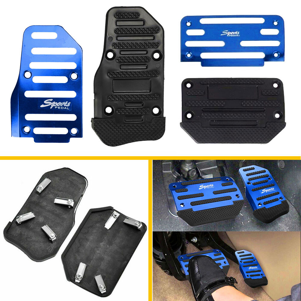 2x Universal Non Slip Manual Gas Brake Foot Pedal Pad Cover Car Accessories Blue