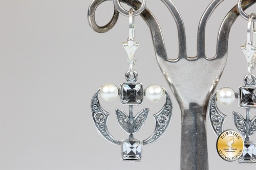 Orecchino In Argento Sterling, Perline, Strass - Foto 2 di 6