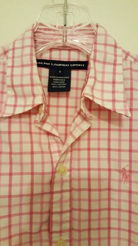 RALPH LAUREN PINK PLAID SHIRT TOP BLOUSE WOMENS SIZE 4 EUC - Picture 3 of 3