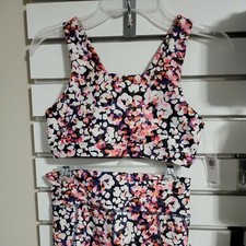 Girls gymnastics outfit Girls Large pink floral design