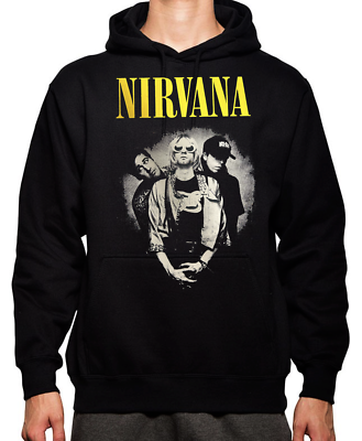 Nirvana TRIO Rock Band HOODIES BLACK MEN's SIZES | eBay
