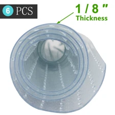 6Pcs 3mm PVC Home Office Desk Chair Mat for Hard Floor Protection with Lip 