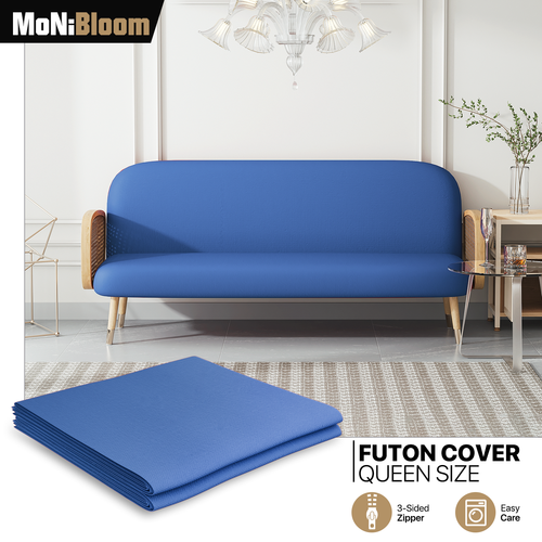 Solid Color Futon Cover Stretch Sofa Bed Protector Queen Size Armless Slipcover - Picture 27 of 33