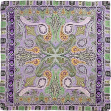 Wyoming Traders Wild Rag Charmeuse Lilac & Lace Silk Western Scarf  34.5", 42"