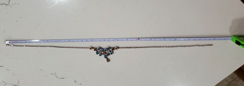 Signed Marilyn & Co Sterling 925 Multi-Color Gemstones Topaz Necklace- 18" - Picture 8 of 9