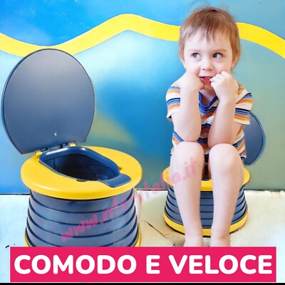 Vasino Portatile per Bambini in Plastica con Design Cartoon, Sedile WC per Addestramento Bambini, Ideale per Viaggi
