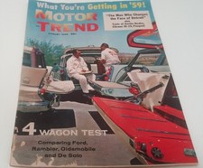 Aug 1958 MOTOR TREND USA Magazine WAGONS Austin Healey Citroen Peugeot FC HOLDEN
