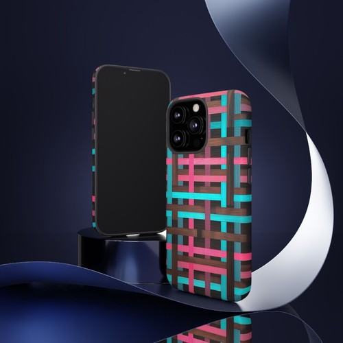 Pink Cyan Birch Grid Phone Case for iPhone, Samsung Galaxy, Pixel - 第 100/240 張圖片