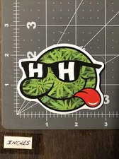 HH Happy Hour Marijuana Face Decal Skateboard Laptop Guitar Sticker Gloss10