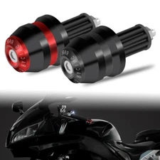 Universal 7/8" Motorcycle Handlebar Grips Bar End Slider Cap Plug CNC Aluminum