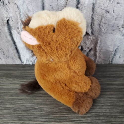Ganz Light Brown Pony Horse With White Blaze - 6.5 Inch Plush Stuffed Farm Toy - Foto 3 di 7