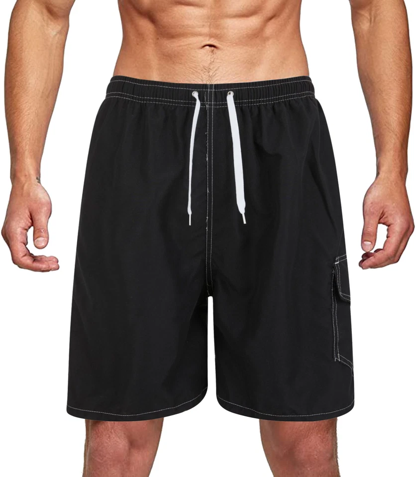 Men's 3 Pocket Cargo Swim Trunks Swimming Shorts Suit Beach Surf Board Wear 3211 - Image 2 of 4
