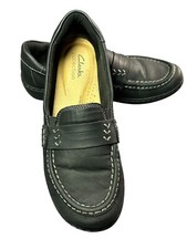 Clarks Collection Cora Ashly Slip-On Loafers Womens Size 8 1/2 US Black Leather