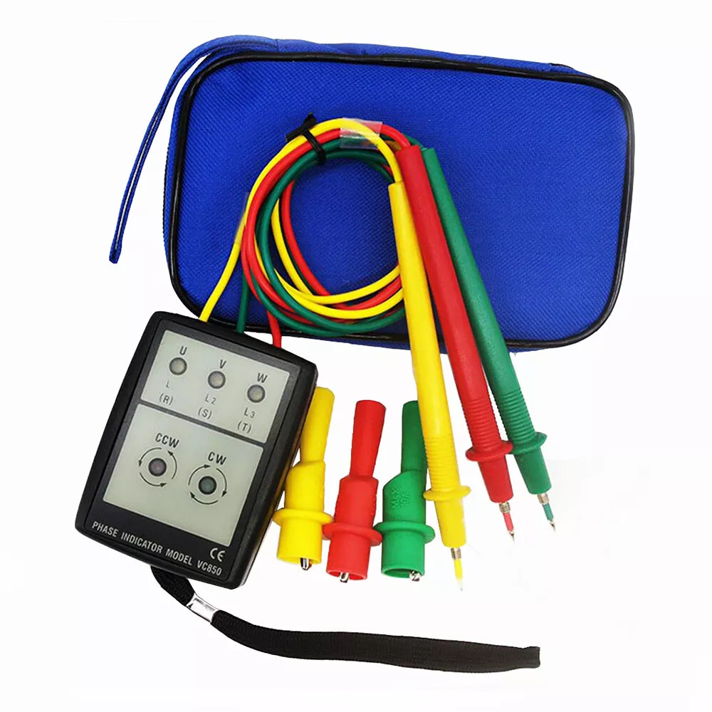 VC850 3 Phase Sequence Rotation Indicator Tester 200 480V Checker Meter
