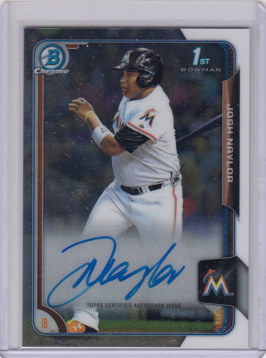 2015 Bowman Chrome Draft JOSH NAYLOR Autograph Auto 1st Rookie Card Guardians A