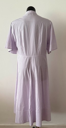 LEE MATHEWS LILAC STRIPE COTTON DRESS size 2 - Picture 2 of 7