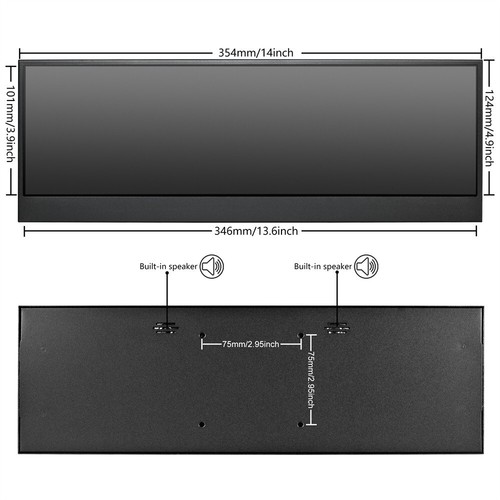 14'' 4K Bar LCD Portable Monitor Screen for PC laptop Screen HDMI Type C Display - Picture 6 of 10