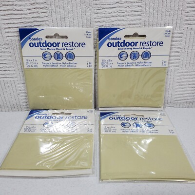 #ad 4 Bondex Khaki Outdoor Pressure Sensitive Sticky Nylon Mend Repair Patches New $10.77