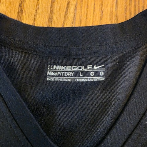 Nike Golf Vest Mens Large Black V-Neck Fit Dry Pullover Golf Layer L - Picture 3 of 7