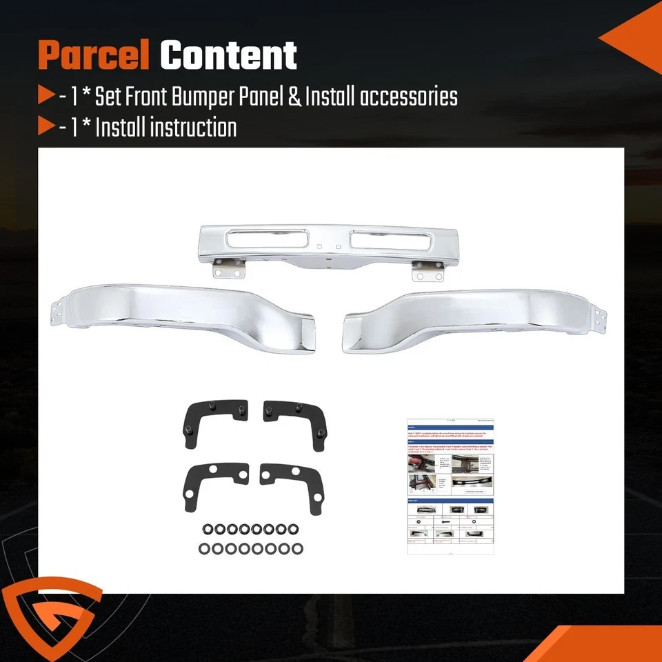 Parachoques delantero para GMC Sierra 1500 Sierra 3500 2003-2006 acero cromado 15098990 Foto 2 de 4