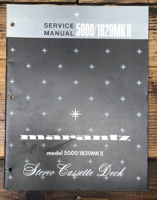 Marantz Model 5000 1820 MK2 Cassette Service Manual *Original*