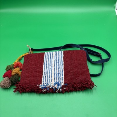 Handmade Ellko Fringe Clutch From Cusco Peru Made W/ Frazada Blanket 11 X 8 
