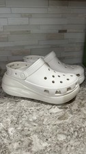 Crocs White Men's Slip-On Clog Sandals, Breathable Solid Casual