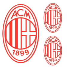 ADESIVO ADESIVI LOGO MILAN IN VINILE ROSSO PRESPAZIATO APPLICAZIONI VARIE