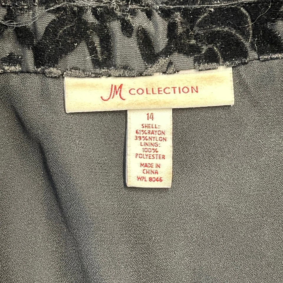 Traje Falda Vintage Y2K Para Mujer Negro Floral Terciopelo Burnout Talla 12/14 Whimsygoth Foto 4 de 4