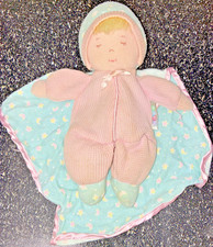 Eden Pink Doll Lovey Thermal Waffle Weave Baby Toy Stars Noon HTF Blue Blanket