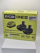 Ryobi One+ 18v Lithium Ion Starter Kit With Two (2) 4Ah Batteries And Charger