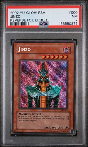 2002 YU-GI-OH! PSV-PHARAOH'S SERVANT REVERSE FOIL ERROR #000 JINZO PSA 7