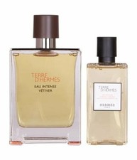 Terre D'Hermes Eau Intense Vetiver 3.4 oz EDP spray 2.8 gel Men's Set NIB