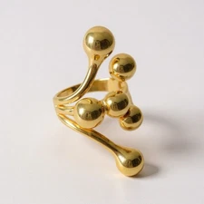 Ball Ring Uno De 50 DTYLE 7 Sz Boho Steampunk Branch Gold Geometric Statement